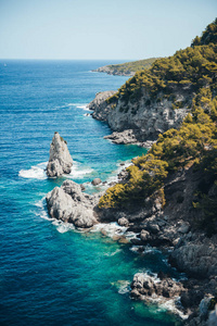 假日 马洛卡 海洋 夏天 海景 天空 海岸 海岸线 美丽的