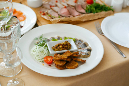 herring served in a restaurant 