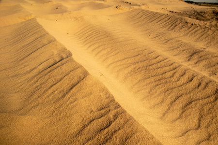 沙漠中的沙波。砂质结构。乌克兰哈尔科夫。乌克兰自然。沙漠景观。
