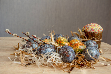 颜色 复活节 篮子 鸡蛋 传统 季节 庆祝 甜的 食物 鹌鹑