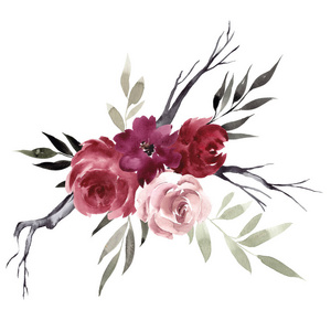 玫瑰 夏天 花的 插图 卡片 招呼 神秘 自然 万圣节 植物