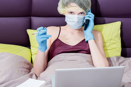 大流行 在线 工作 呼吸系统 在室内 面具 冠状病毒 病毒