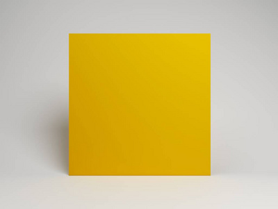 抽象黄色构图的三维渲染。小型工作室