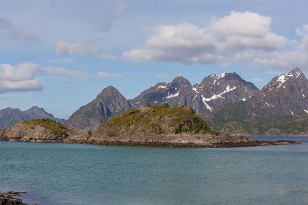 风景 吸引力 反射 房子 夏天 挪威 峡湾 斯堪的纳维亚