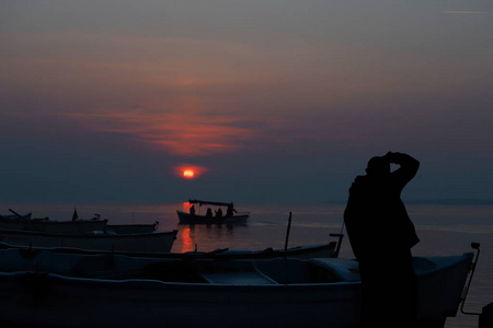 风景 美女 傍晚 海滩 阳光 黎明 夏天 海洋 太阳 暮光