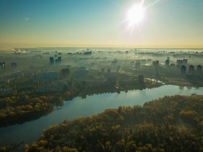 基辅 城市景观 天线 风景 无人机 空气 朦胧 建筑 早晨