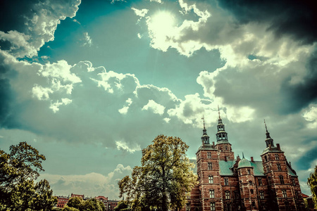 历史的 哥本哈根 城堡 旅游业 住宅 建筑学 花园 夏天