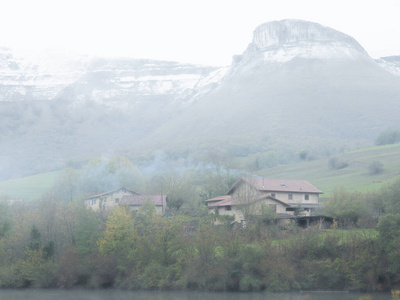 阿尔卑斯山 北欧 风景 地标 旅游业 村庄 欧洲 假日 草地