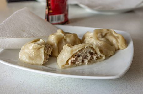 烹饪 晚餐 饺子 午餐 美味的 盘子 食物 小吃