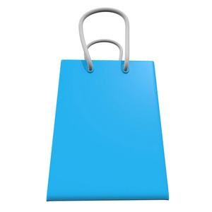 蓝色购物袋。