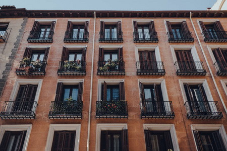 阳台 窗户 观光 西班牙 西班牙语 欧洲 城市 建筑学 马德里