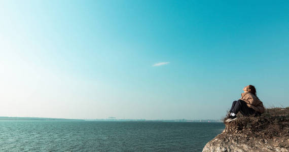 海滩 自由 假期 浪漫的 美丽的 旅行 女孩 女人 海洋