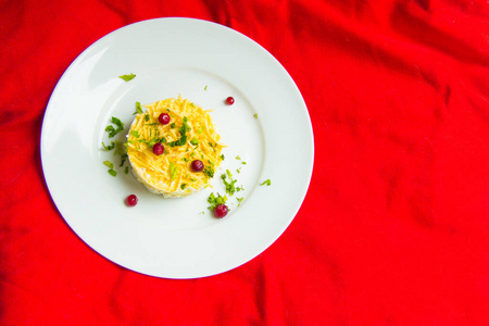 自制 盘子 晚餐 美味的 餐厅 烹饪 沙拉 小红莓 奶酪