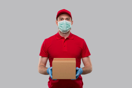顾客 男人 送货员 安全 工人 商业 保护 纸张 信使 新型冠状病毒