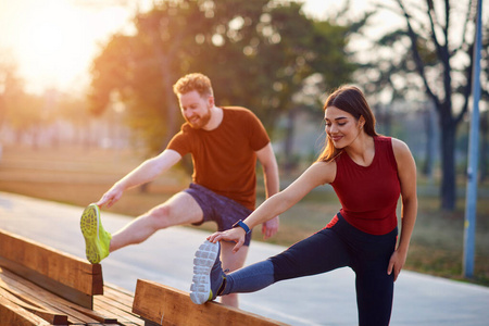 训练 夏季 长凳 健身 身体 外部 锻炼 有氧运动 公园