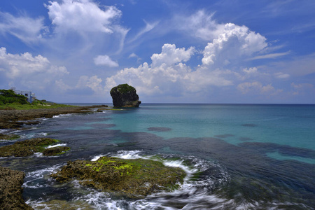 假期 海岸 波动 岩石 旅行 旅游业 海洋 天堂 风景 夏天