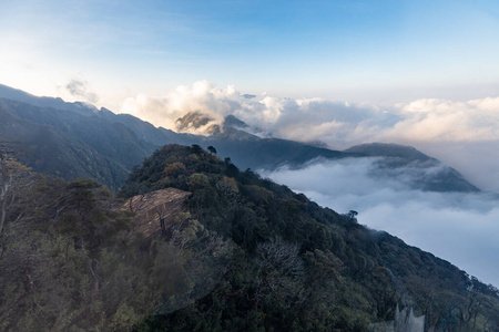 高的 旅行 天空 阿尔卑斯山 中南半岛 越南 全景图 徒步旅行