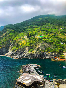 欧洲 全景图 港口 海岸 海滩 旅游业 海滨 建筑学 利古里亚