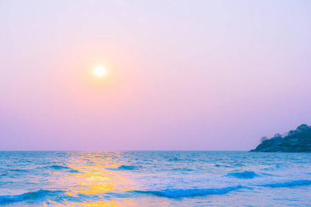 傍晚 风景 颜色 天际线 海滩 波动 日落 轮廓 美女 夏天