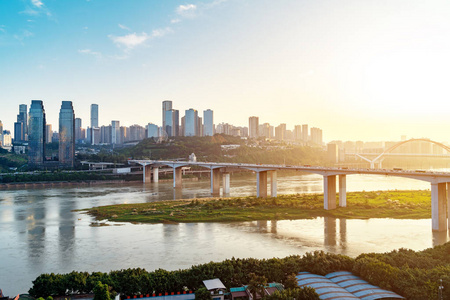 城市景观 重庆 全景图 天际线 天空 自然 地标 商业 人行道