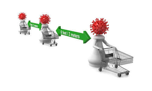 卫生 传播 爆发 感染 测量 距离 安全 购物 预防 危险