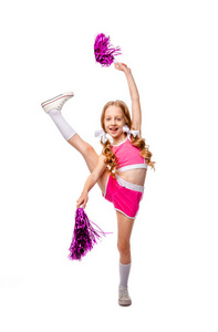 粉红色 小孩 啦啦队 跳舞 啦啦队长 女孩 时尚 白种人