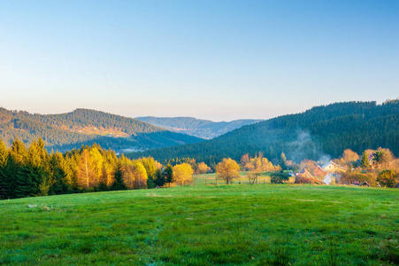 黄昏 自然 全景图 傍晚 日落 云景 小山 天气 风景 斜坡