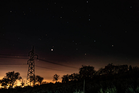 星座 风景 美丽的 暴露 轮廓 场景 美女 月亮 幻想 自然