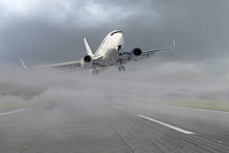 暴风雨 着陆 旅游业 危险 交通 跑道 航空公司 离开 飞机