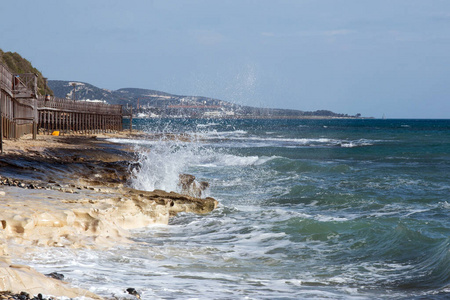 岩石 港口 天空 海岸线 闲逛 夏天 塞浦路斯 风景 海滨