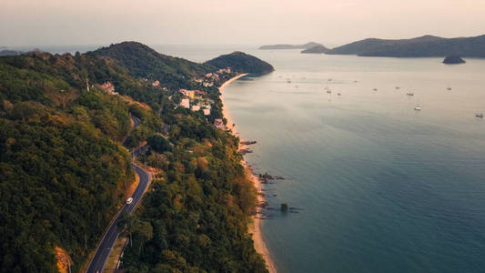 美丽的 傍晚 旅行 天空 海景 风景 日出 太阳 海洋 全景图