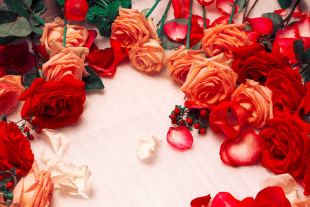 浪漫 粉红色 婚礼 庆祝 美丽的 玫瑰 美女 花束 情人