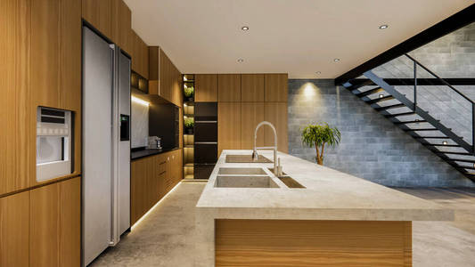 新的 柜台 沙发 家具 建筑学 厨房 致使 真实的 活的
