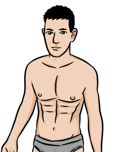 肌肉 化身 插图 成人 绘画 美丽的 健身 男人 艺术 可爱的