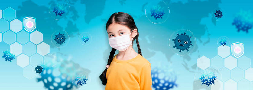 亚洲 健康 污染 过敏 咳嗽 美丽的 面具 小孩 强调 照顾
