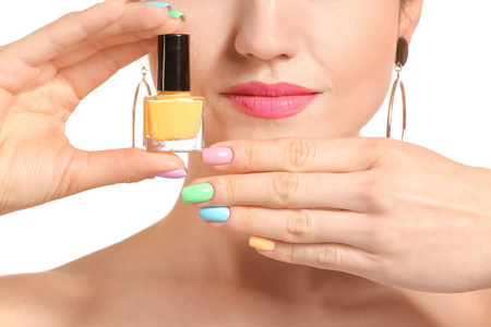 指甲 颜色 照顾 美丽的 化妆品 清漆 油漆 白种人 手指