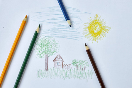 宝宝画房子画画图片