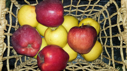 维生素 小吃 自然 营养 甜的 篮子 苹果 甜点 美味的