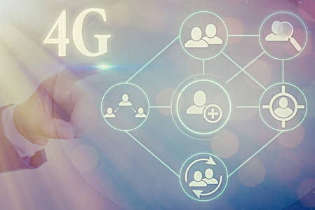 概念手稿显示4G。商业图片文本移动通信标准无线互联网接入速度更快。