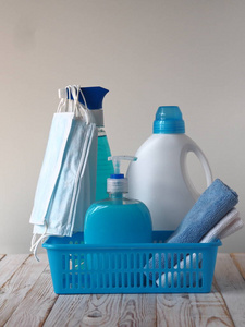 流感 打扫 面具 卫生 瓶子 洗涤 大流行 保护 医学 消毒