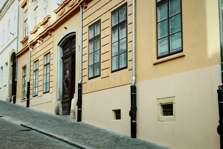 旅游业 城市 历史 外部 古老的 建筑学 房子 街道