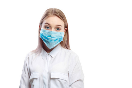 女孩 女人 新型冠状病毒 污染 保护 空气 预防 白种人