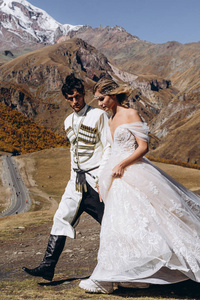 时尚 攀登 结婚 浪漫 波西米亚 男人 妻子 格鲁吉亚 浪漫的