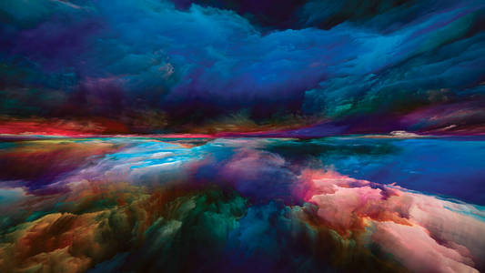 油漆 光谱 绘画 全景图 可视化 神秘的 距离 天堂 幻觉