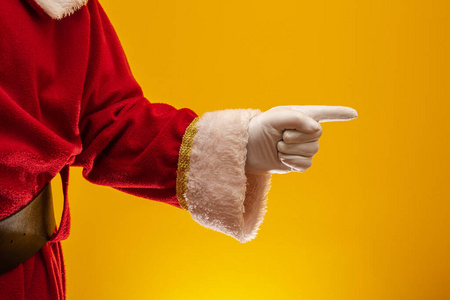 新的 复制空间 戴着手套 服装 手势 诺埃尔 表明 圣诞节