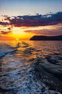 阳光 海滩 海洋 黄昏 太阳 地平线 全景图 夏天 风景