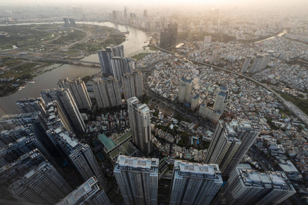 办公室 天际线 高的 全景图 越南 市中心 旅行 全景 城市景观