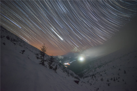 寒冷的 太阳 小山 滑雪 早晨 星迹 冬天 风景 天空 自然