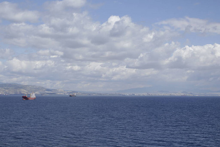 油轮 波浪 夏天 自然 风景 运输 航道 海岸 突袭 航行