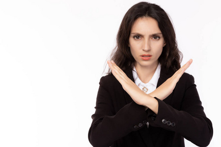 快乐的商人停止手势图片